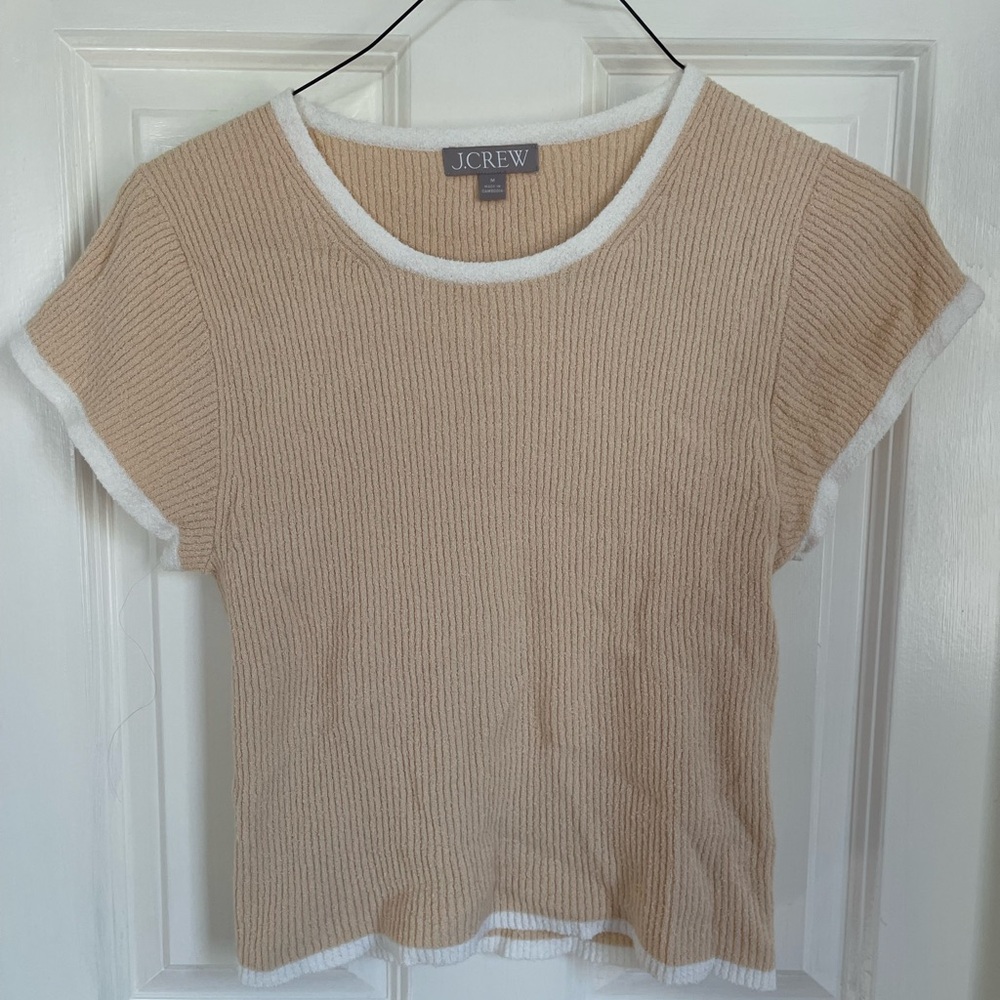J. Crew Women's Beige Ribbed Top